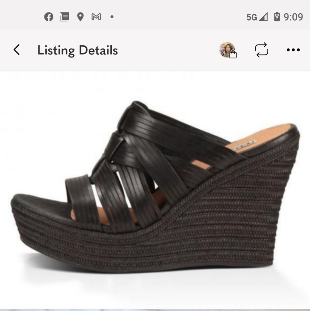 Ugg Melinda Wedge Woven Sandal black